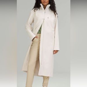 LULULemon long RepelShell cream colored coat size 12